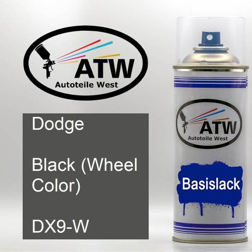 Dodge, Black (Wheel Color), DX9-W: 400ml Sprühdose, von ATW Autoteile West.